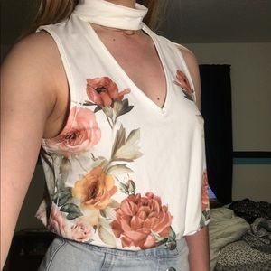 floral choker top